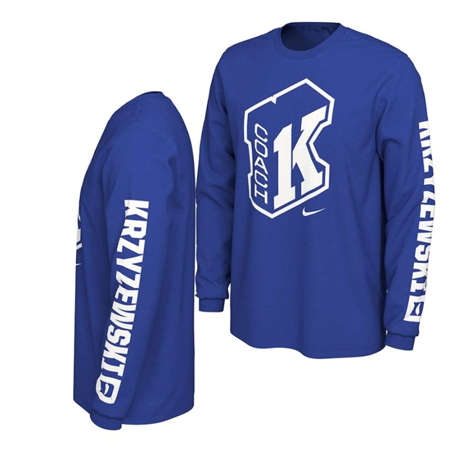 duke blue devils royal coach k long sleeve men t shirt scaled