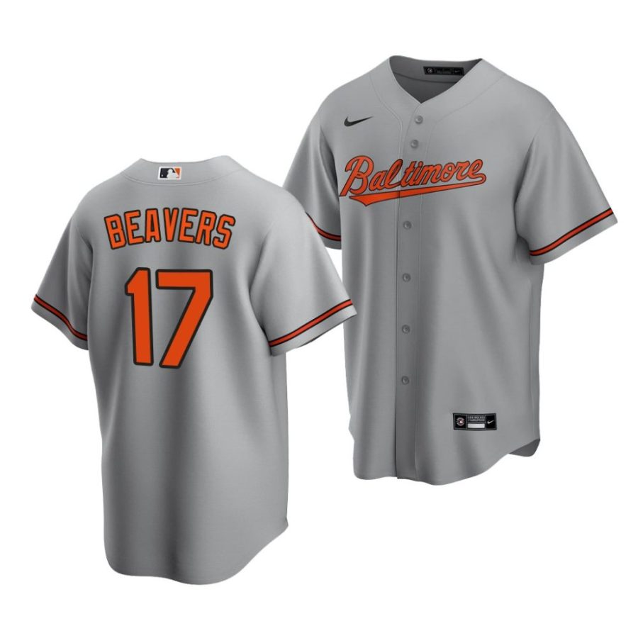 dylan beavers orioles road 2022 mlb draft replica gray jersey scaled