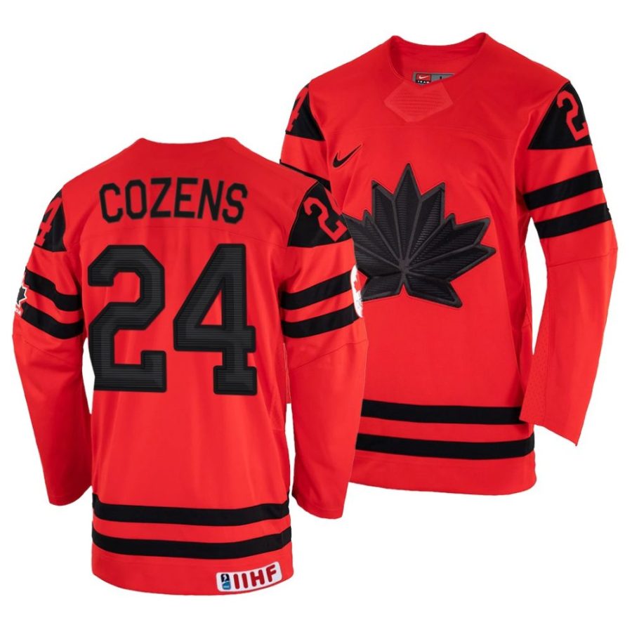 dylan cozens red 2022 iihf world championship canada away jersey scaled