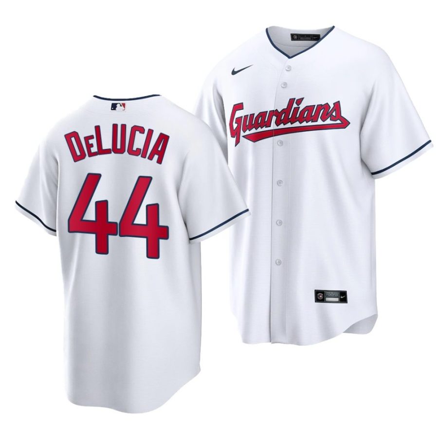 dylan delucia guardians home 2022 mlb draft replica white jersey scaled