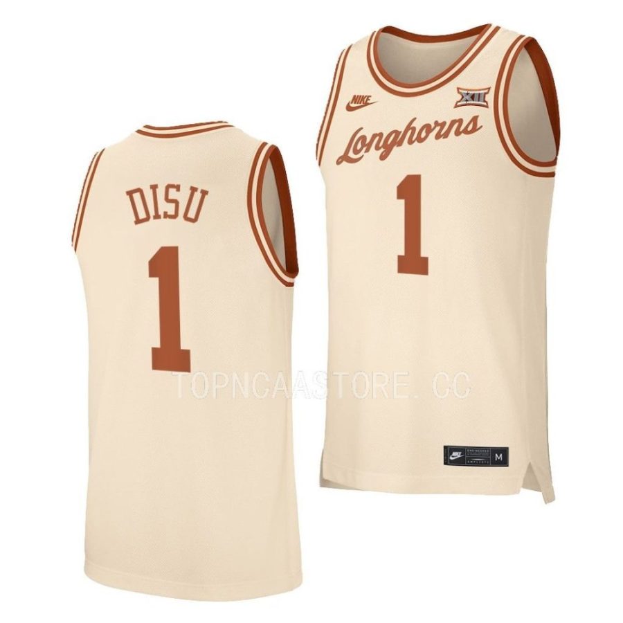 dylan disu texas longhorns 2022 23retro basketball replicacream jersey scaled