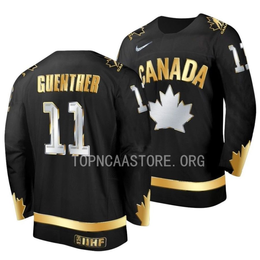 dylan guenther black 20x iihf world junior gold canada jersey scaled