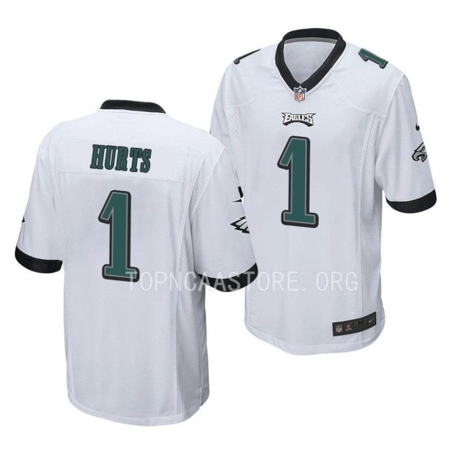 eagles jalen hurts white game jersey scaled