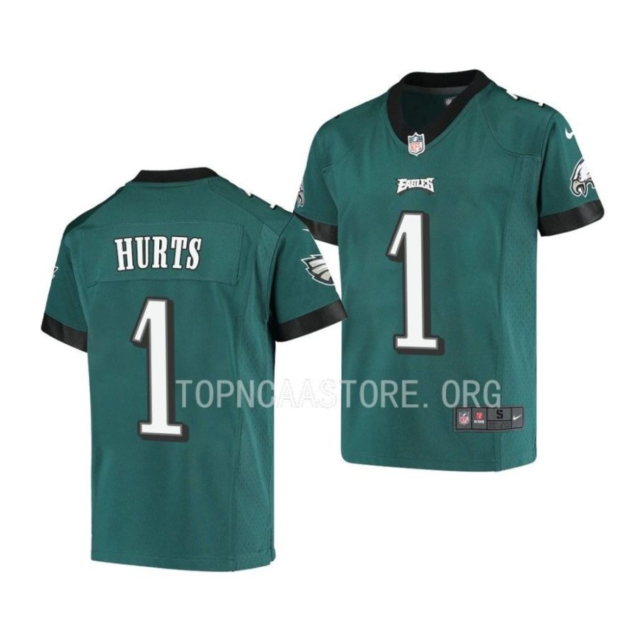eagles jalen hurts youth midnight green game jersey scaled