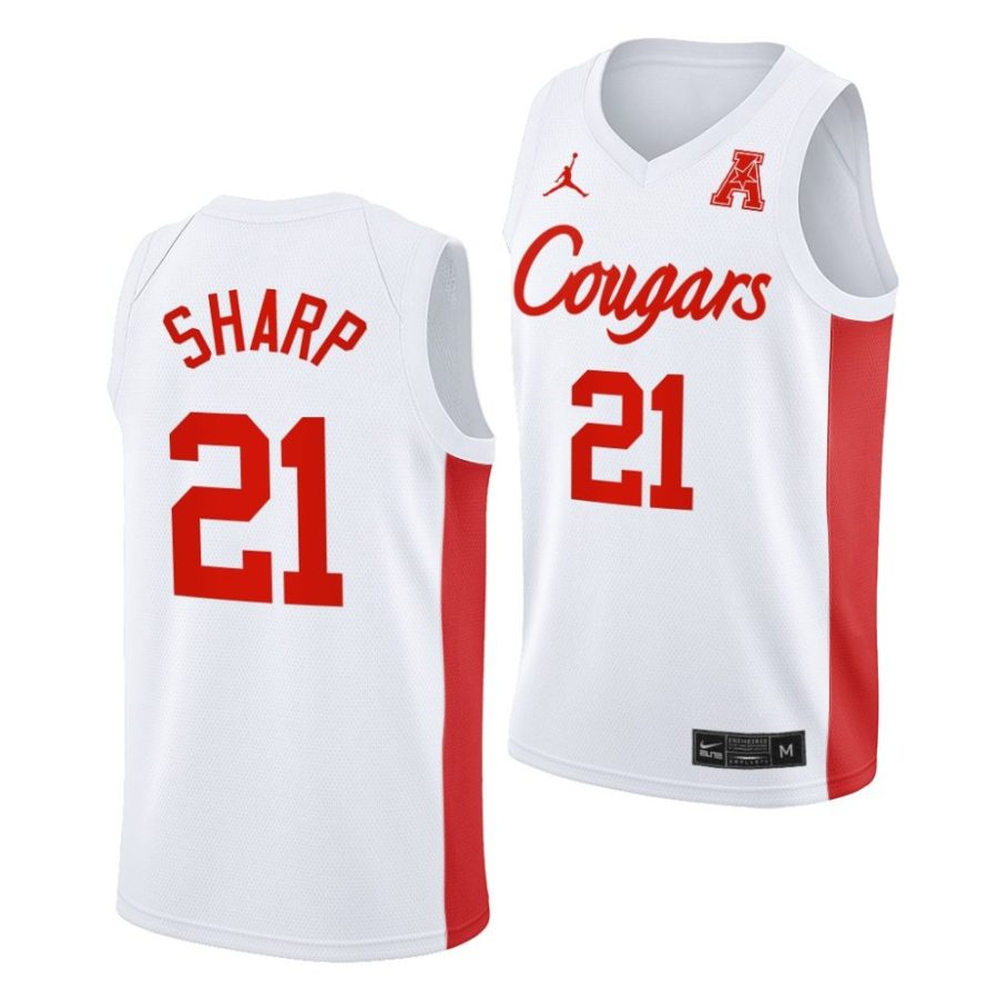 emanuel sharp houston cougars 2022 23college basketball white jersey scaled