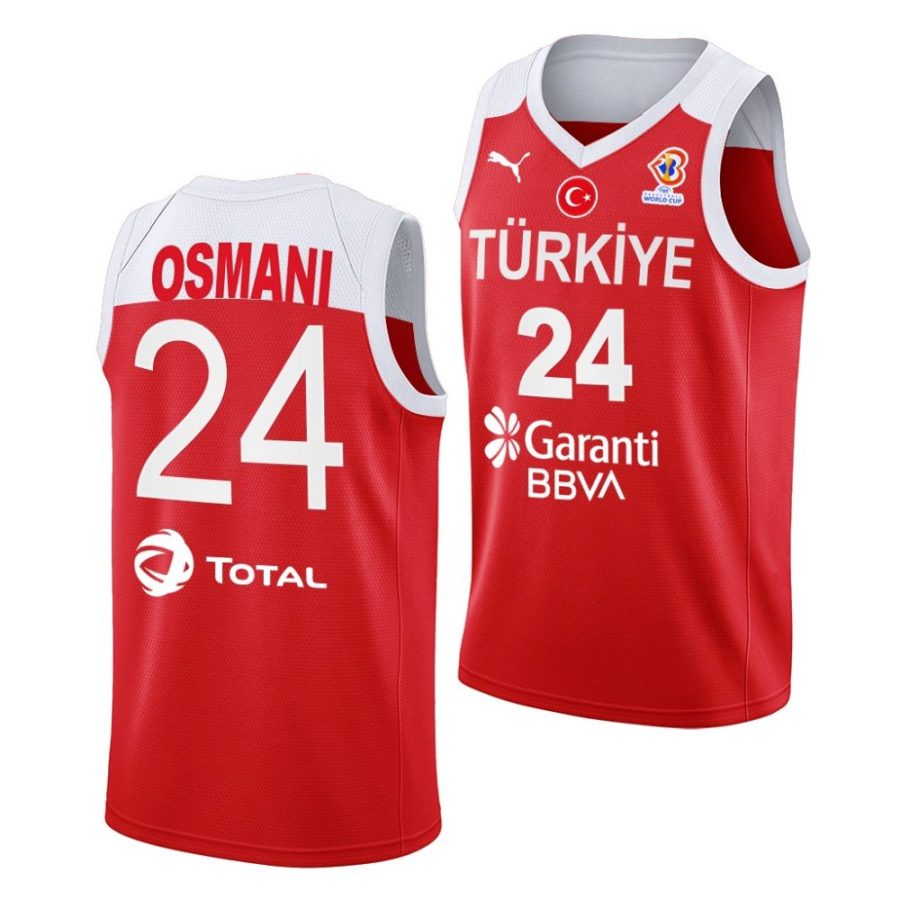 ercan osmani turkey 2022 fiba basketball world cup red away jersey scaled