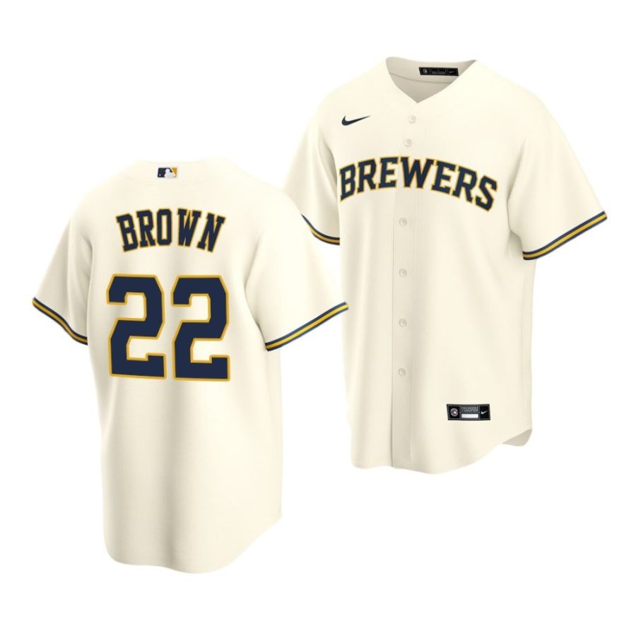 eric brown brewers alternate 2022 mlb draft replica cream jersey scaled