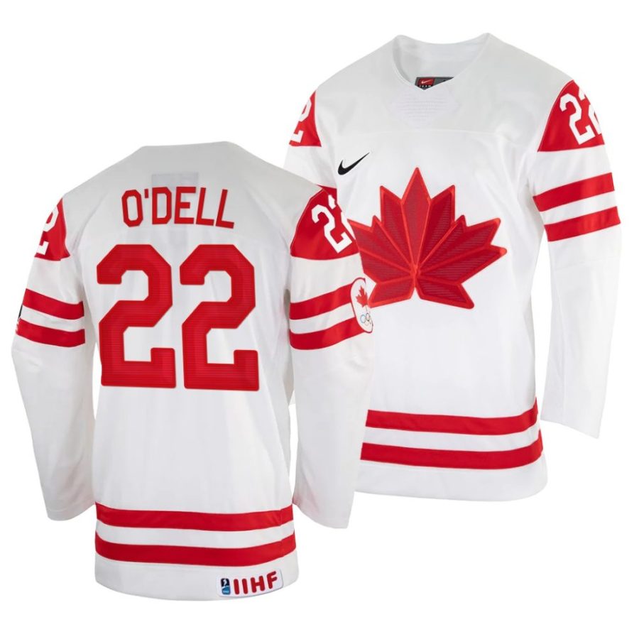 eric o'dell home 2022 iihf world championship white jersey scaled