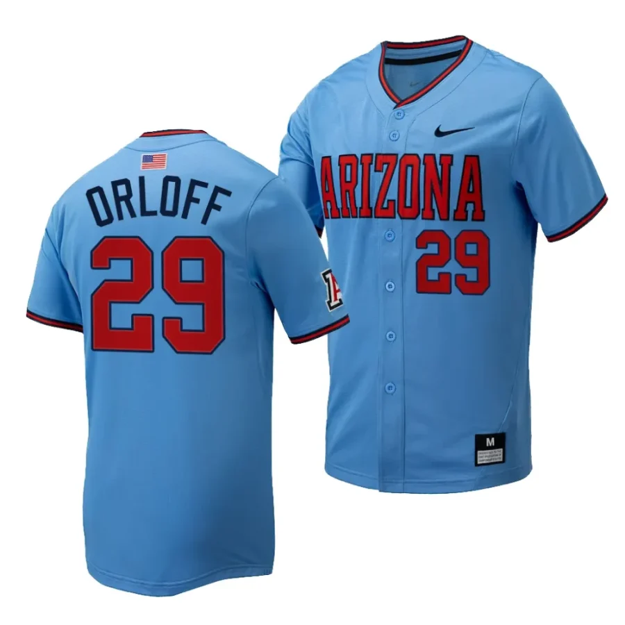 eric orloff arizona wildcats light bluereplica baseball menfull button jersey scaled