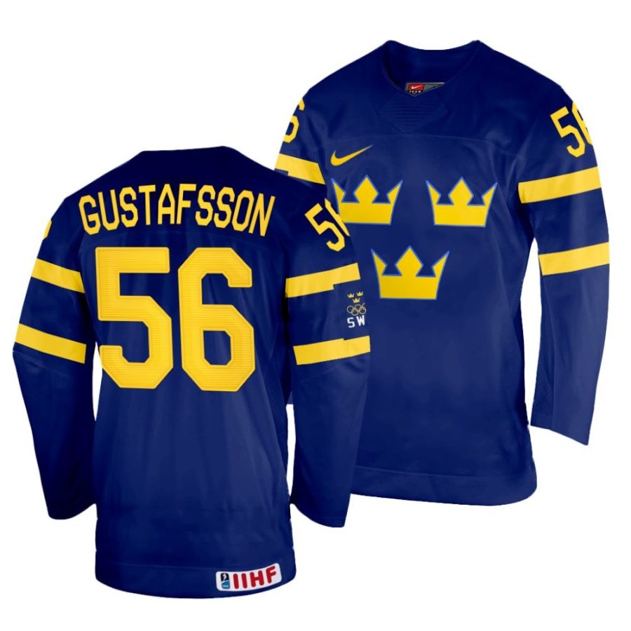 erik gustafsson navy 2022 iihf world championship sweden away jersey scaled