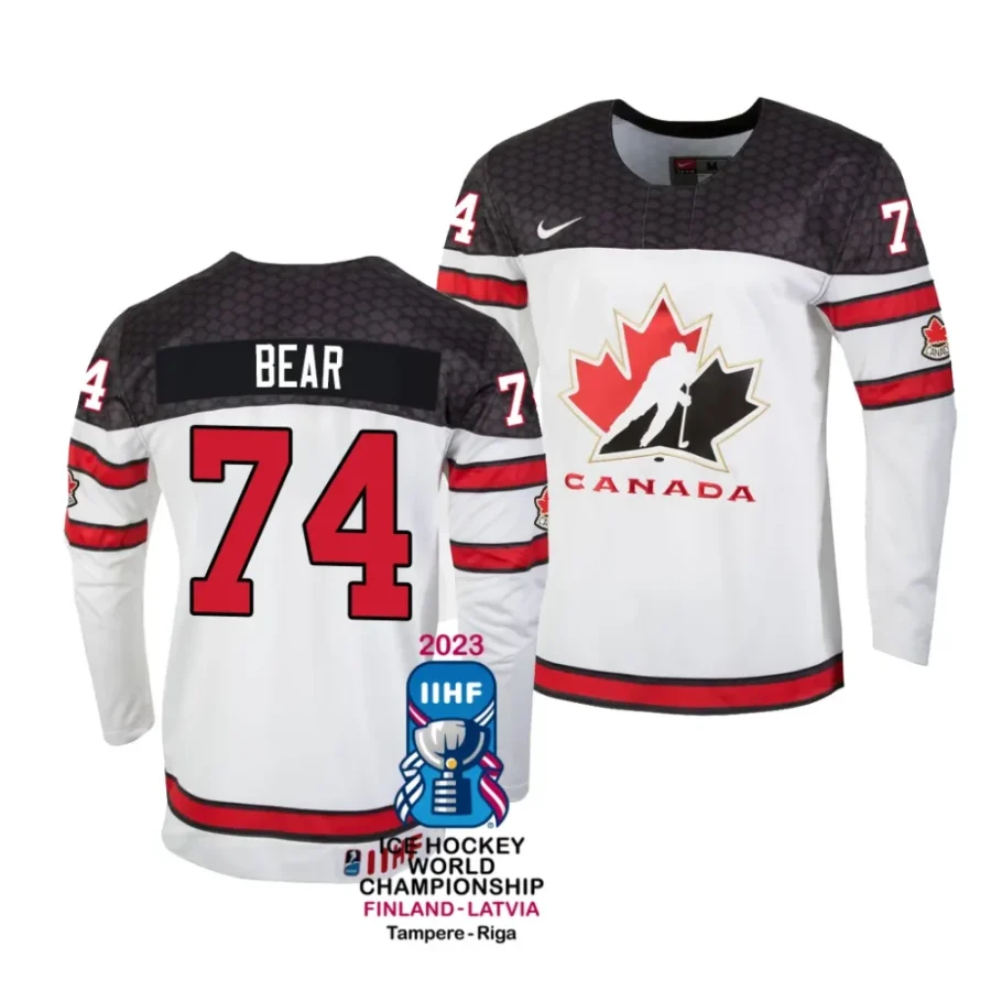 ethan bear home 2023 iihf world championship white jersey scaled