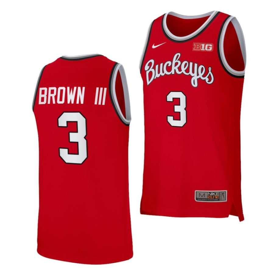 eugene brown iii ohio state buckeyes 2022 23retro basketball red jersey scaled