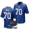 evan neal new york giants 2022 nfl draft game men royal jersey scaled