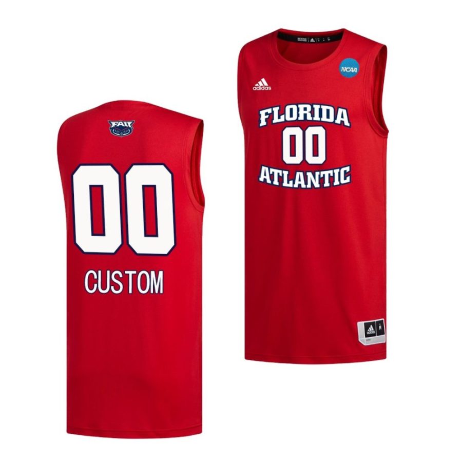 fau owls custom 2023 ncaa march madness mens basketball red jersey scaled