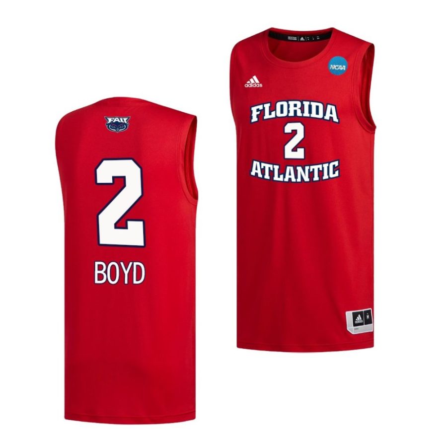 fau owls nicholas boyd 2023 ncaa march madness mens basketball red jersey scaled