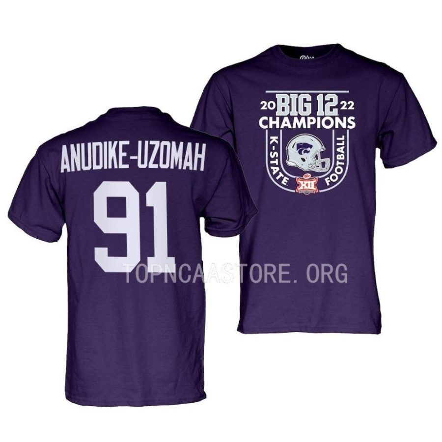 felix anudike uzomah purple 2022 big 12 football champions locker room t shirts scaled