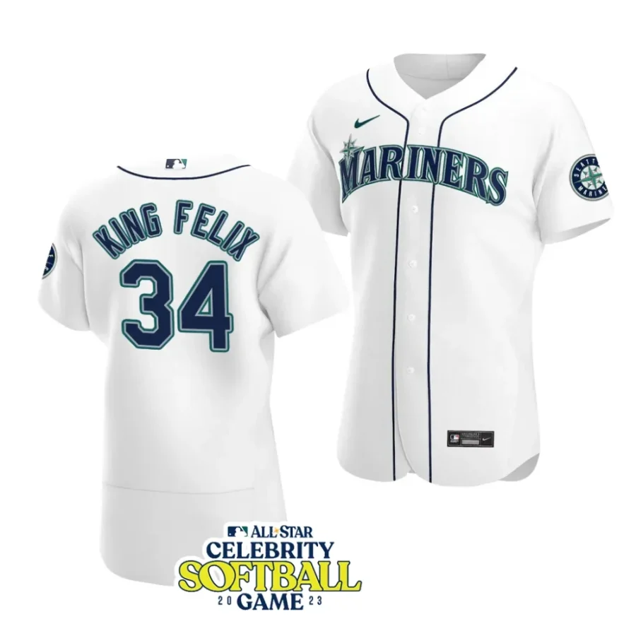 felix hernandez white 2023 mlb all star celebrity softball gameauthentic player seattle jersey scaled