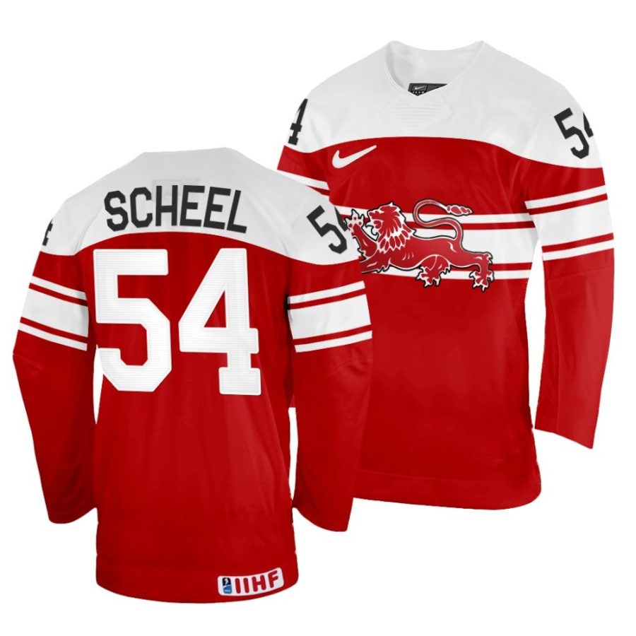 felix scheel away 2022 iihf world championship red jersey scaled