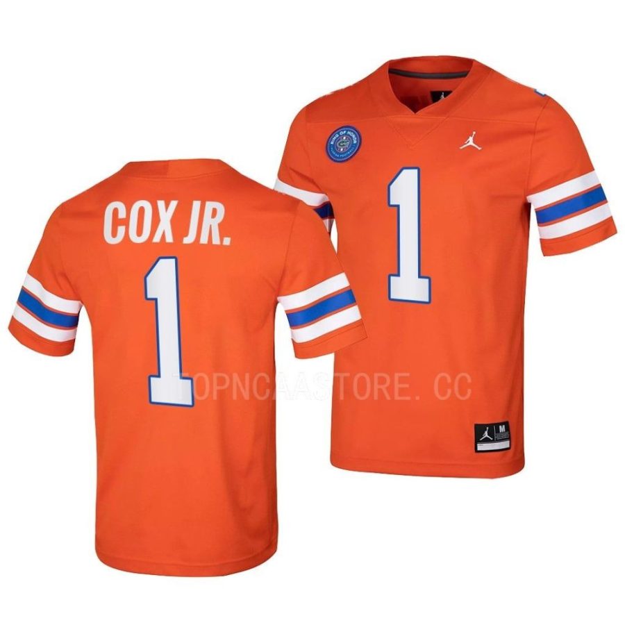 florida gators brenton cox jr. orange ring of honor replica football jersey scaled