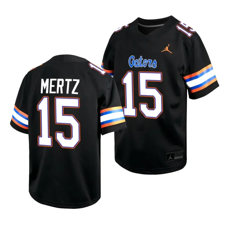 florida gators graham mertz 2023 black alternate game youth jersey scaled