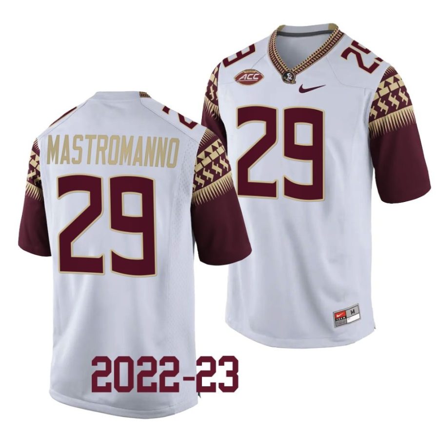 florida state seminoles alex mastromanno white 2022 23college football replica jersey scaled