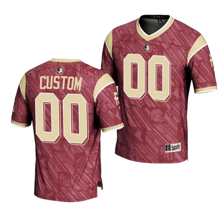florida state seminoles custom garnet highlight print football fashion jersey scaled