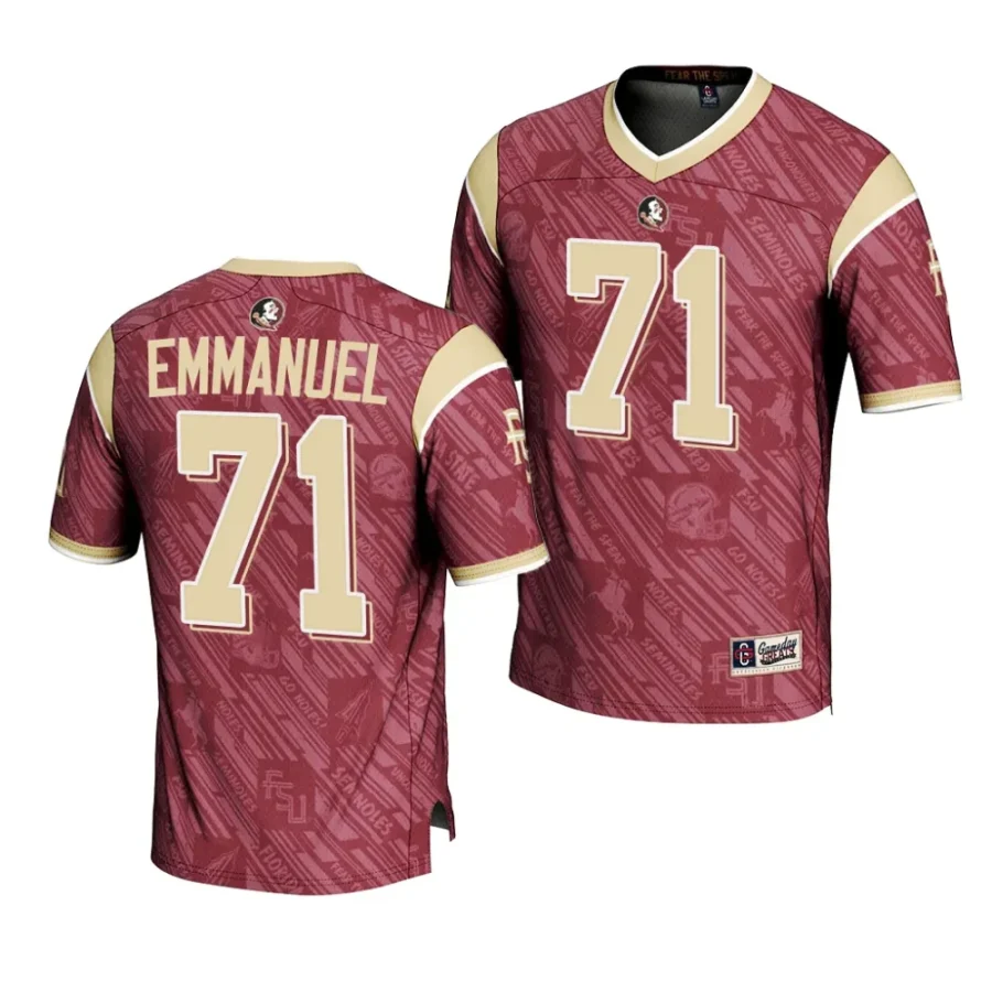 florida state seminoles d'mitri emmanuel garnet highlight print football fashion jersey scaled
