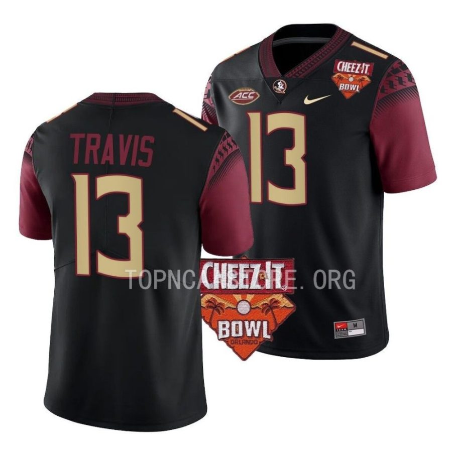 florida state seminoles jordan travis black 2022 cheez it bowl alternate football jersey scaled