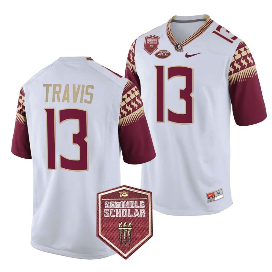 florida state seminoles jordan travis white seminole scholar patch game jersey scaled