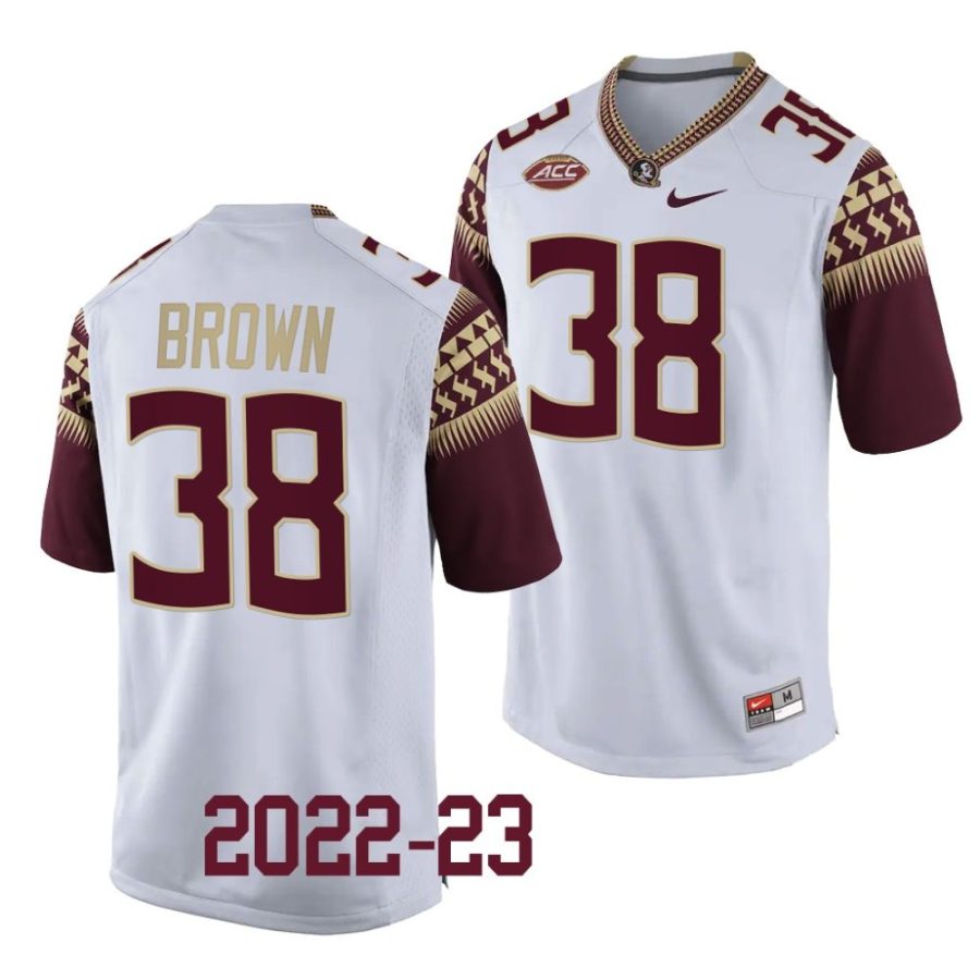 florida state seminoles shyheim brown white 2022 23college football replica jersey 0 scaled