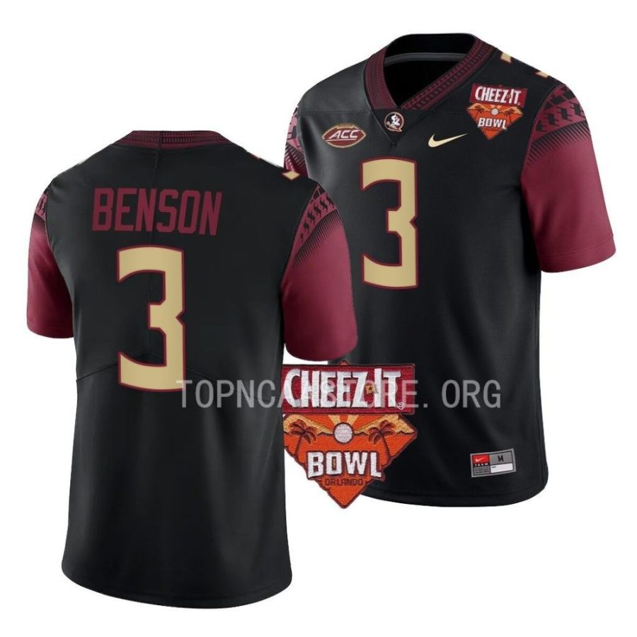 florida state seminoles trey benson black 2022 cheez it bowl alternate football jersey scaled