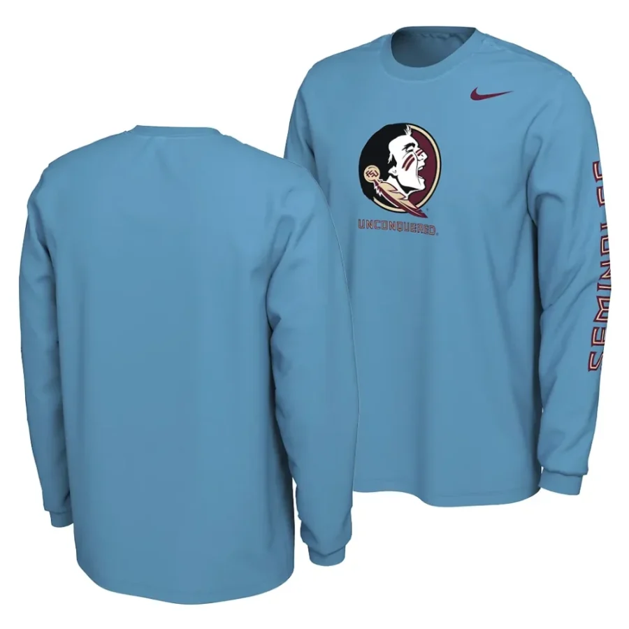 florida state seminoles turquoise heritage unconquered long sleeve men t shirt scaled