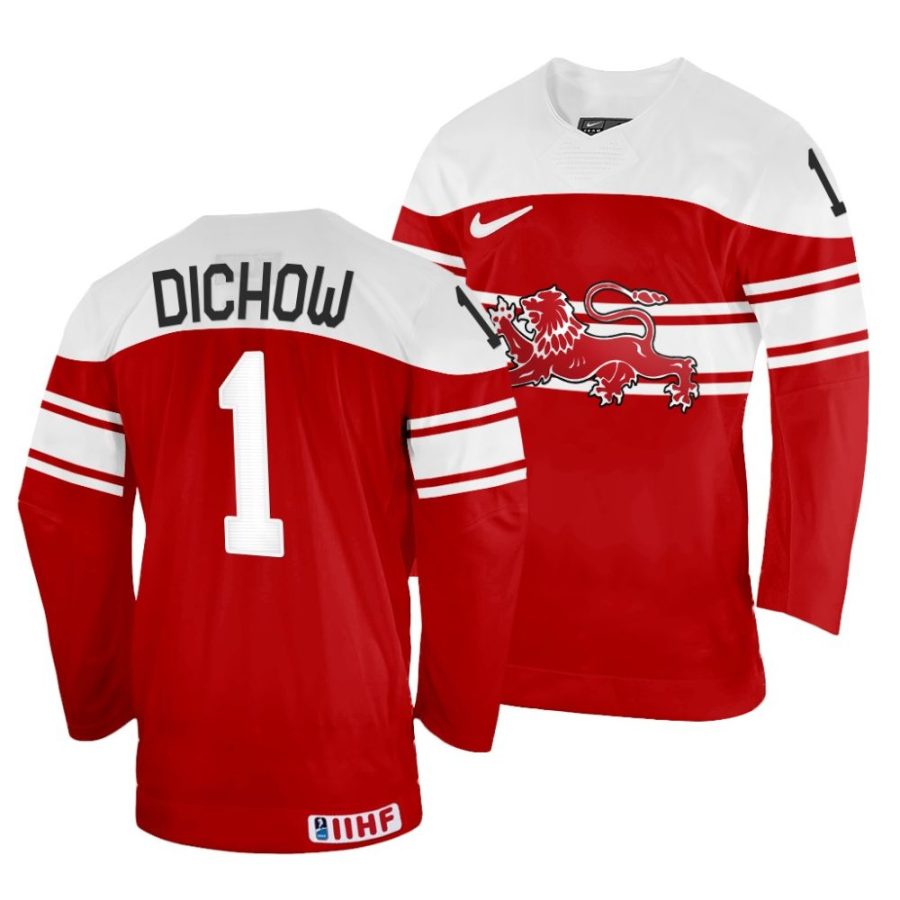 frederik dichow away 2022 iihf world championship red jersey scaled