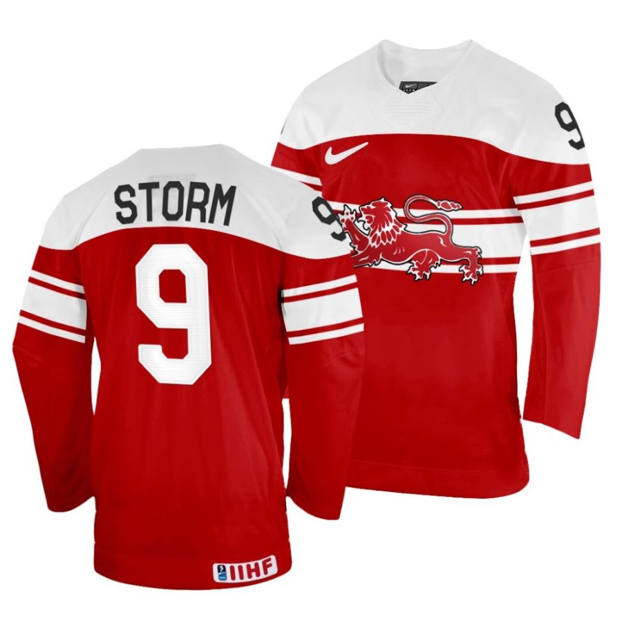 frederik storm away 2022 iihf world championship red jersey scaled