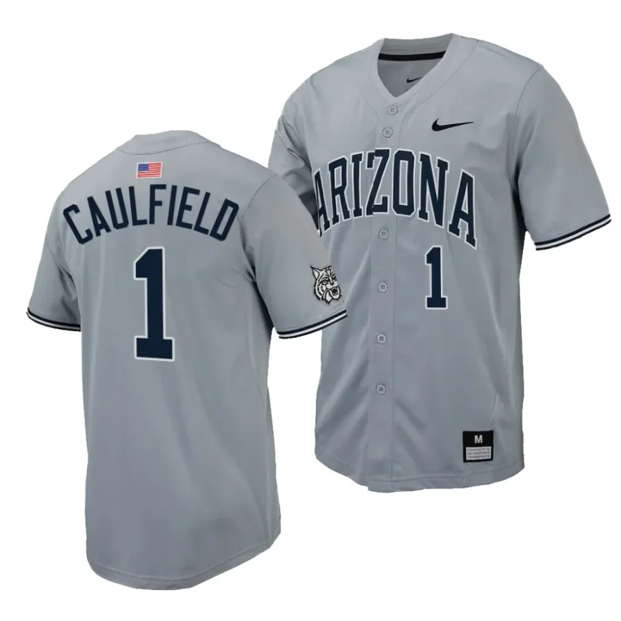 garen caulfield arizona wildcats grayreplica baseball menfull button jersey scaled