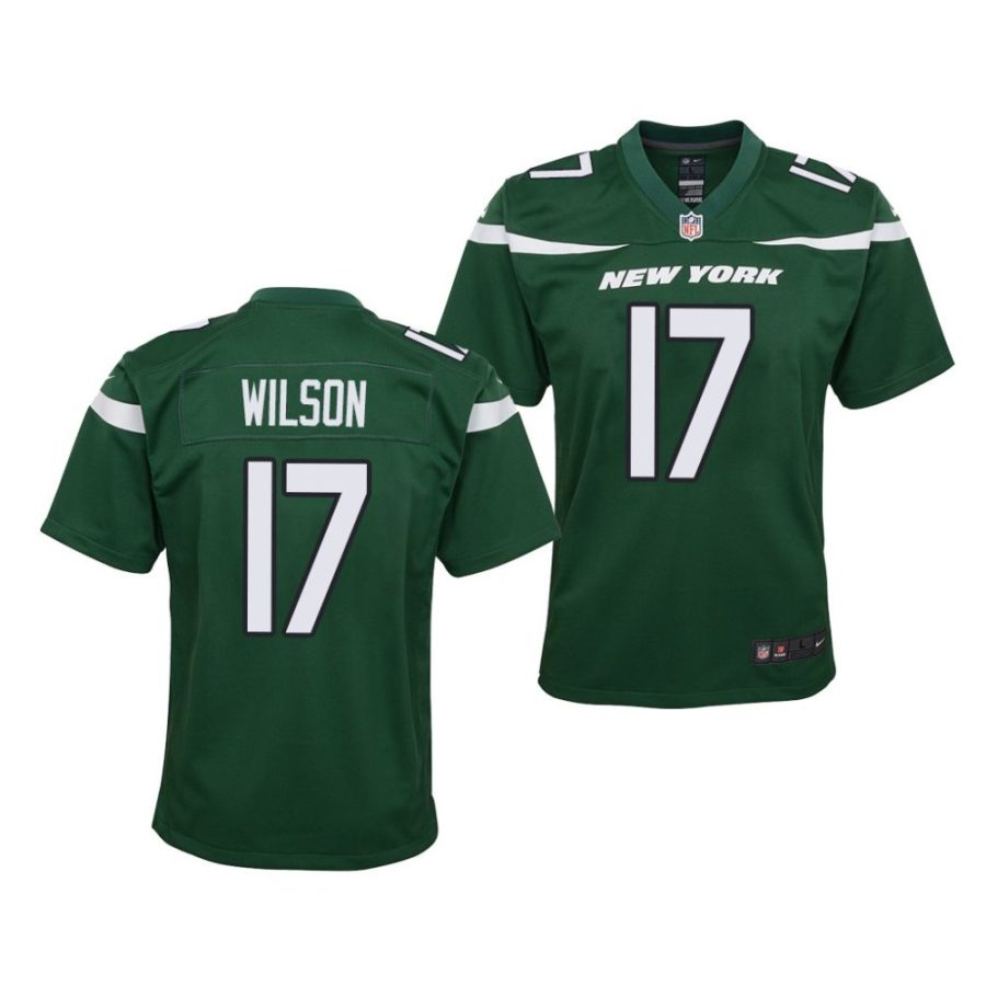 garrett wilson new york jets 2022 nfl draft game youth green jersey scaled