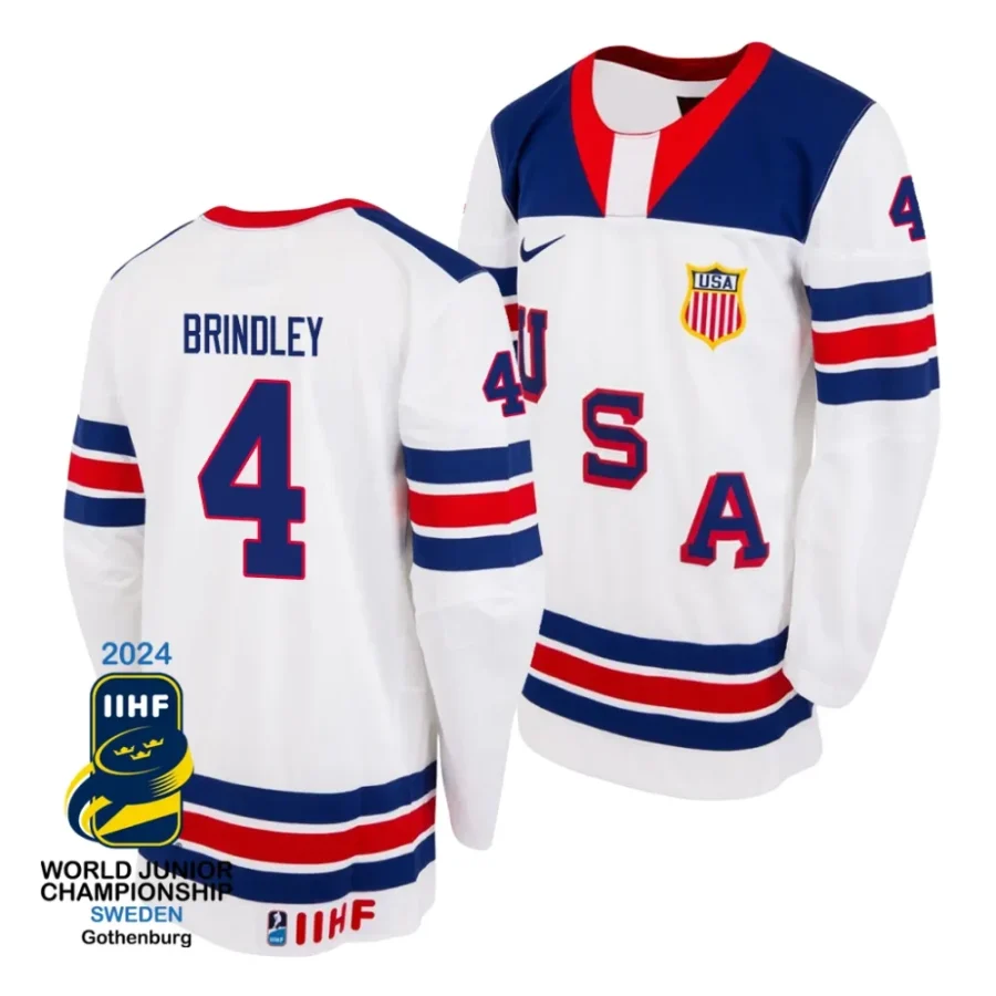 gavin brindley white 2024 iihf world junior champions usa jersey scaled