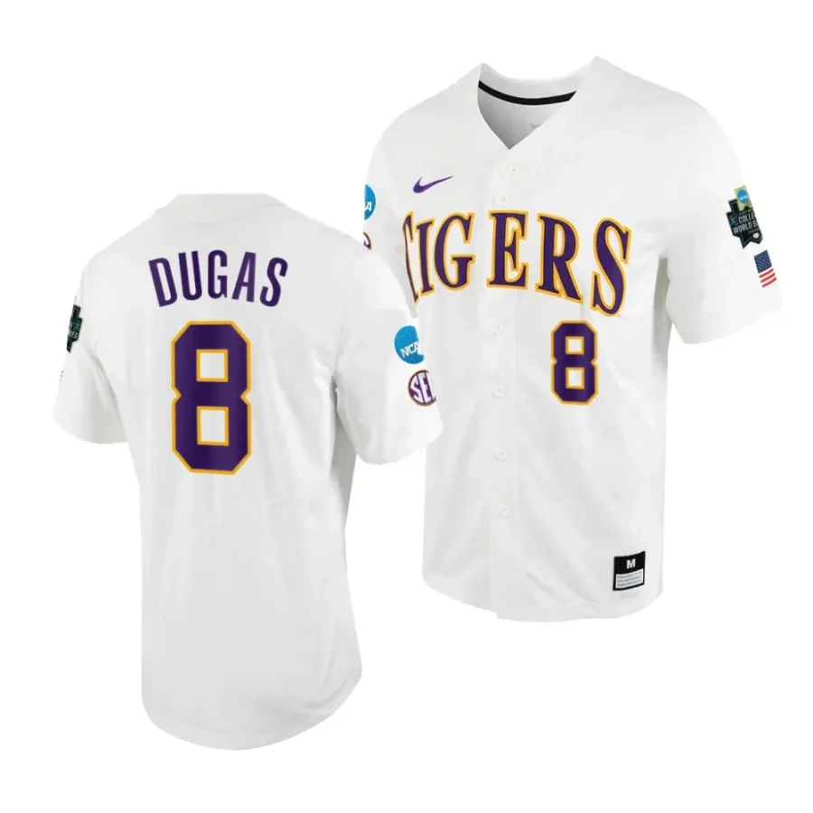 gavin dugas lsu tigers white2023 college world series menncaa baseball jersey scaled