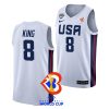 george king usa 2023 fiba basketball world cup white home jersey scaled