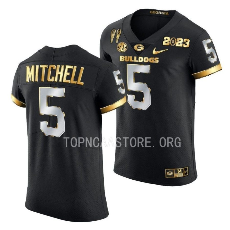 georgia bulldogs adonai mitchell black 2x cfbplayoff national champions golden limited jersey scaled