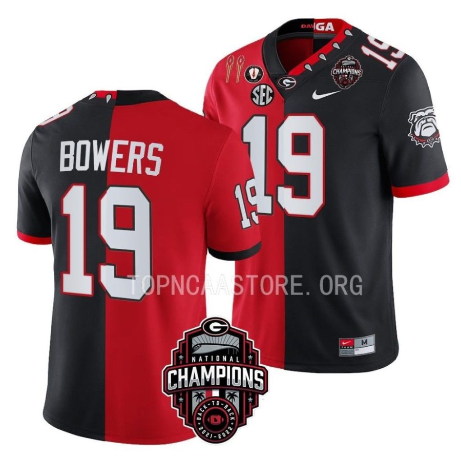 georgia bulldogs brock bowers red black back to back 2x national champions split jersey scaled