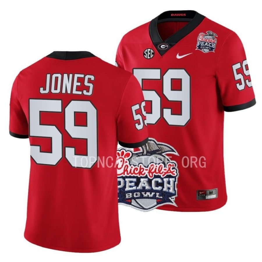 georgia bulldogs broderick jones red 2022 peach bowl college football playoff jersey scaled