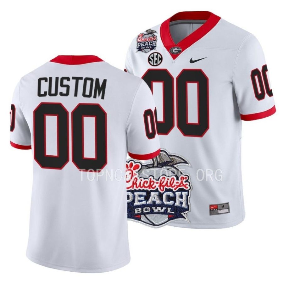 georgia bulldogs custom white 2022 peach bowl college football playoff jersey scaled