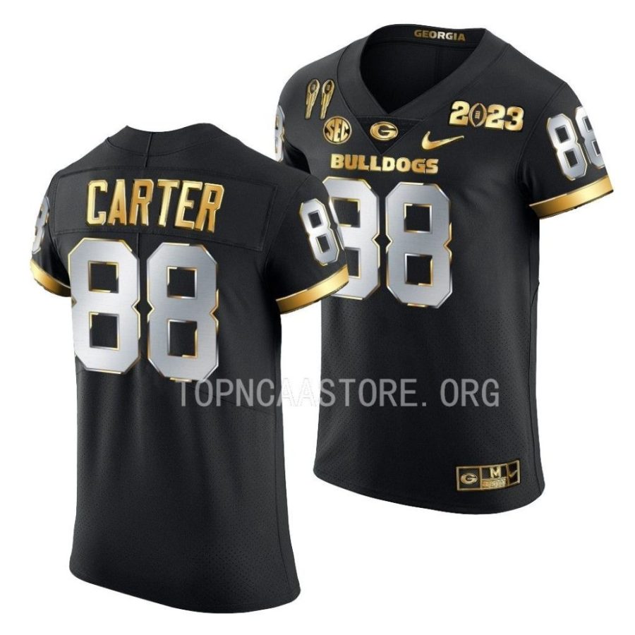 georgia bulldogs jalen carter black 2x cfbplayoff national champions golden limited jersey scaled