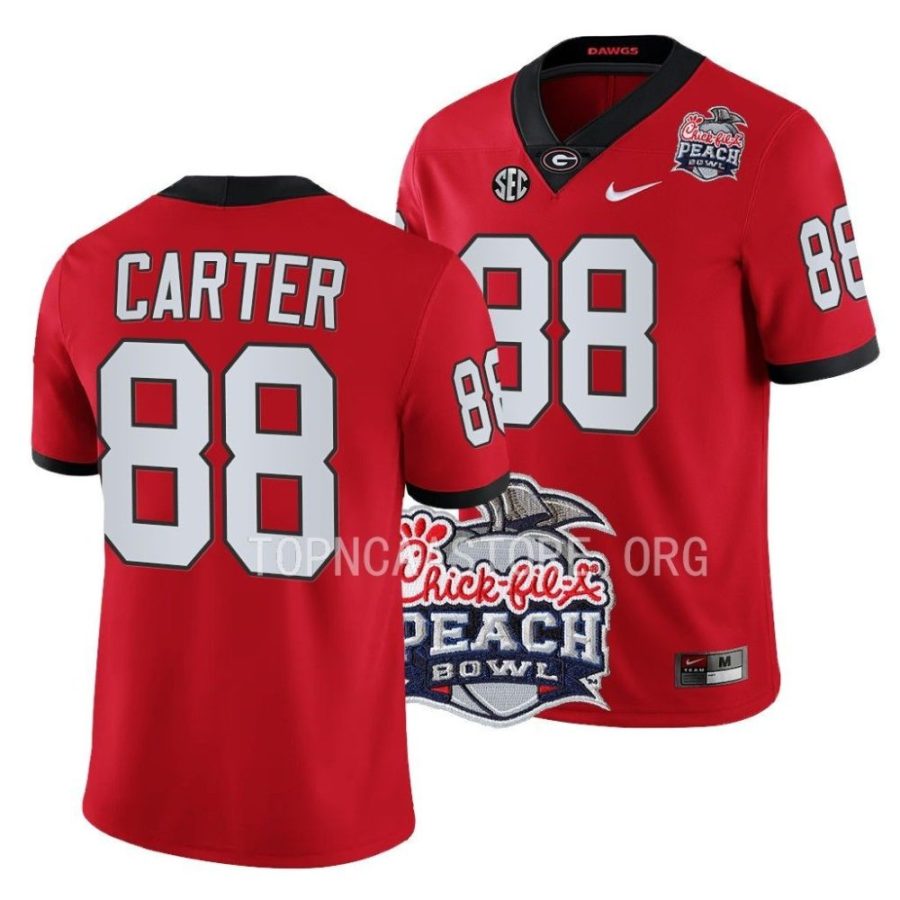 georgia bulldogs jalen carter red 2022 peach bowl college football playoff jersey scaled