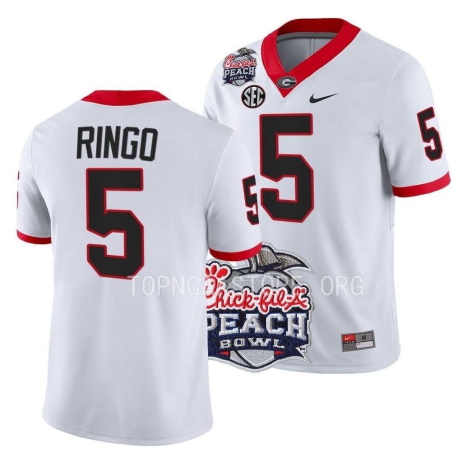 georgia bulldogs kelee ringo white 2022 peach bowl college football playoff jersey scaled