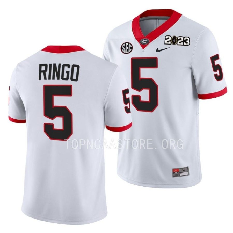 georgia bulldogs kelee ringo white 2023 national championship college football playoff jersey scaled