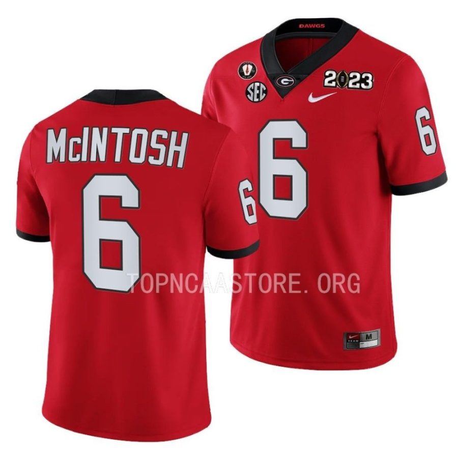 georgia bulldogs kenny mcintosh red 2023 national championship college football playoff jersey scaled