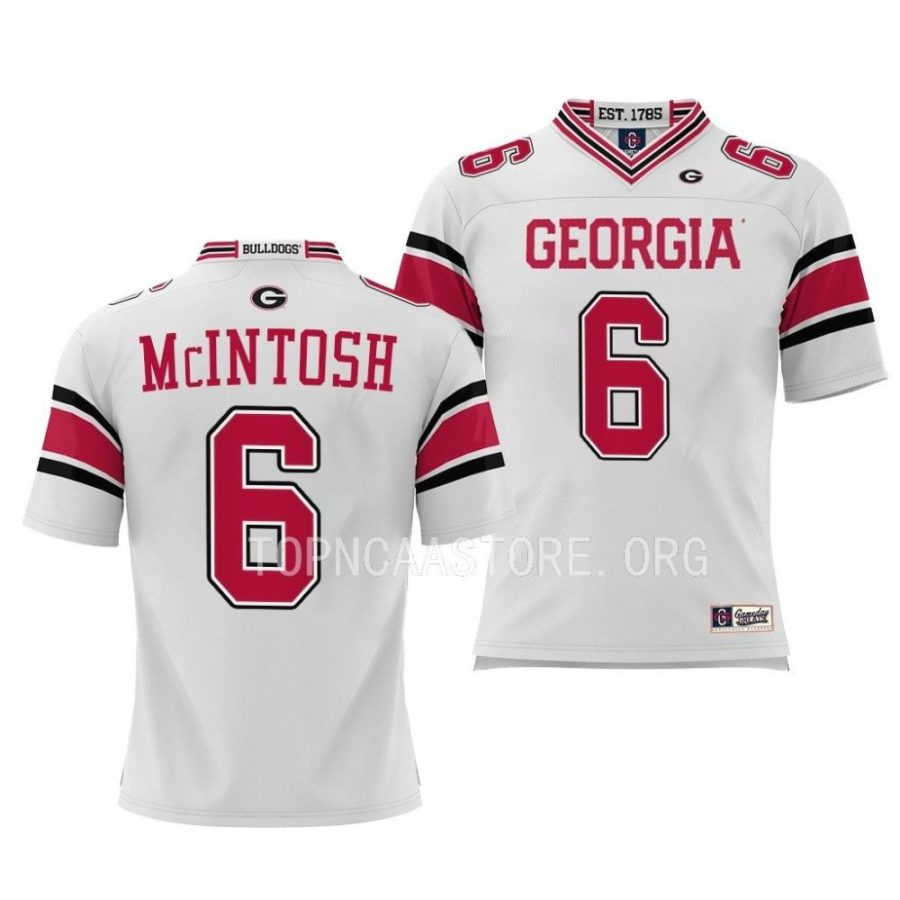 georgia bulldogs kenny mcintosh youth white college football jersey scaled