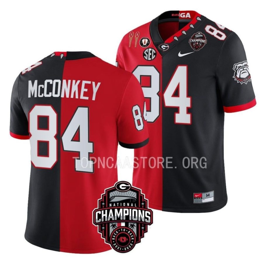 georgia bulldogs ladd mcconkey red black back to back 2x national champions split jersey scaled